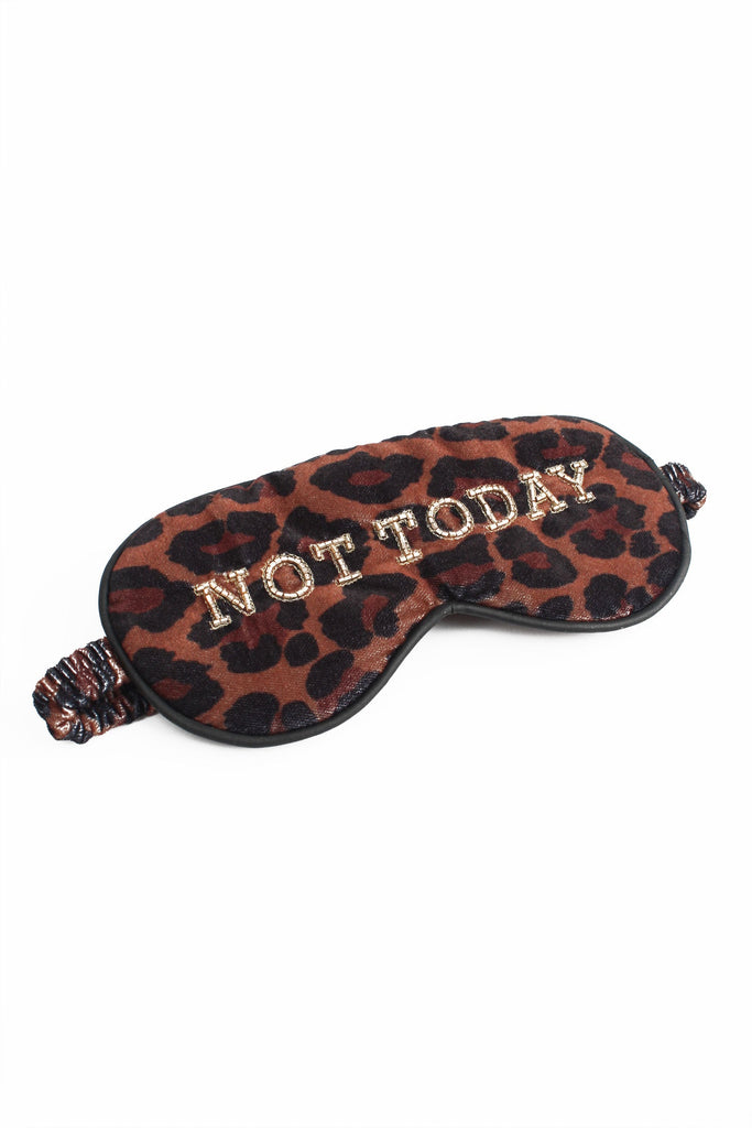 Leopard Print “Not Today” Velvet Sleep Eye Mask