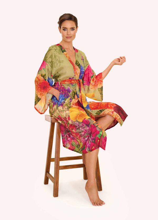 Powder Beautiful Blooms Kimono Gown