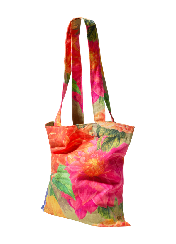 Powder Pink Bountiful Blooms Canvas Tote Bag