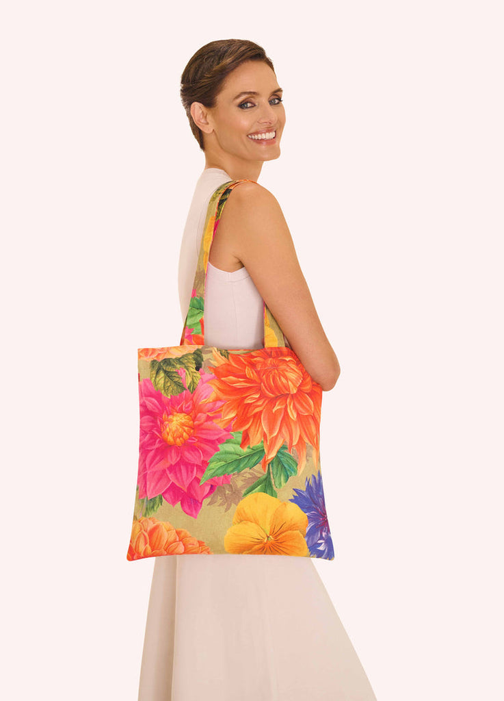 Powder Pink Bountiful Blooms Canvas Tote Bag