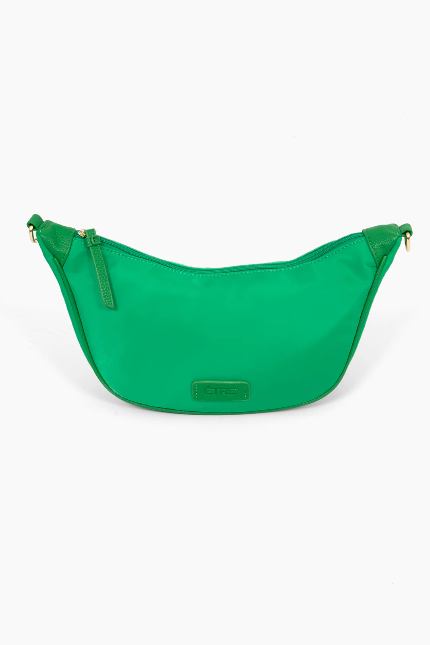 Quinn Green Half Moon Crossbody Handbag