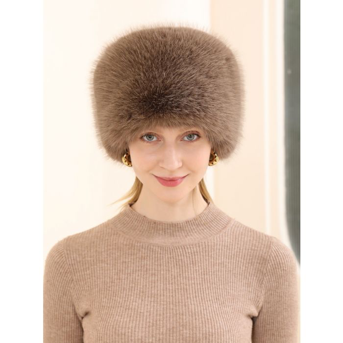 Brown Faux Fur Cossack Hat