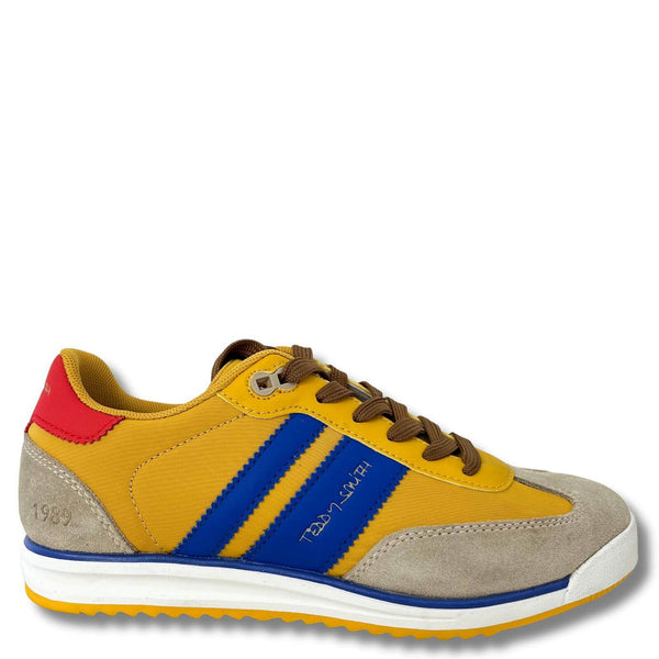 Teddy Smith Mustard, Beige & Blue Gum Sole Trainers