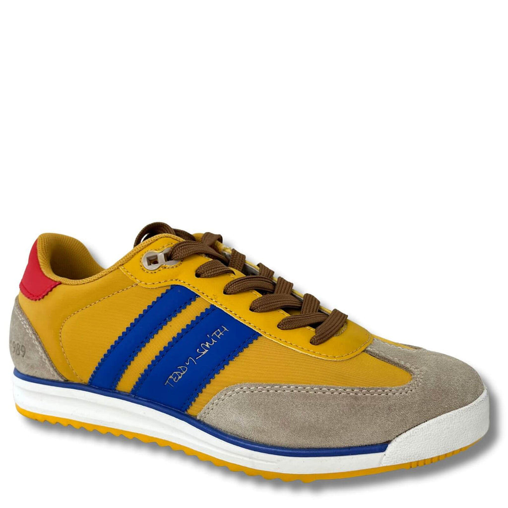 Teddy Smith Mustard, Beige & Blue Gum Sole Trainers