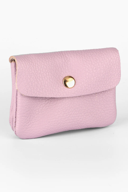 Macie Lilac Small Pebbled Leather Coin Purse