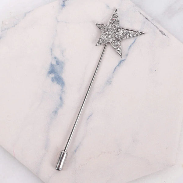Crystal Star Scarf Pin