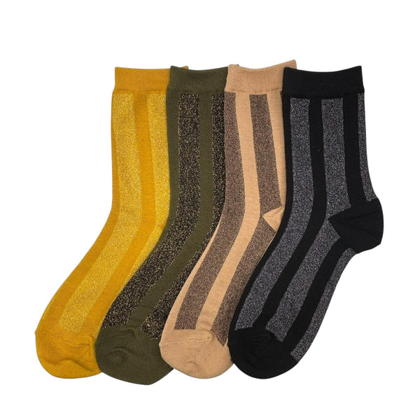 Berlin Sand Striped Sparkly Socks
