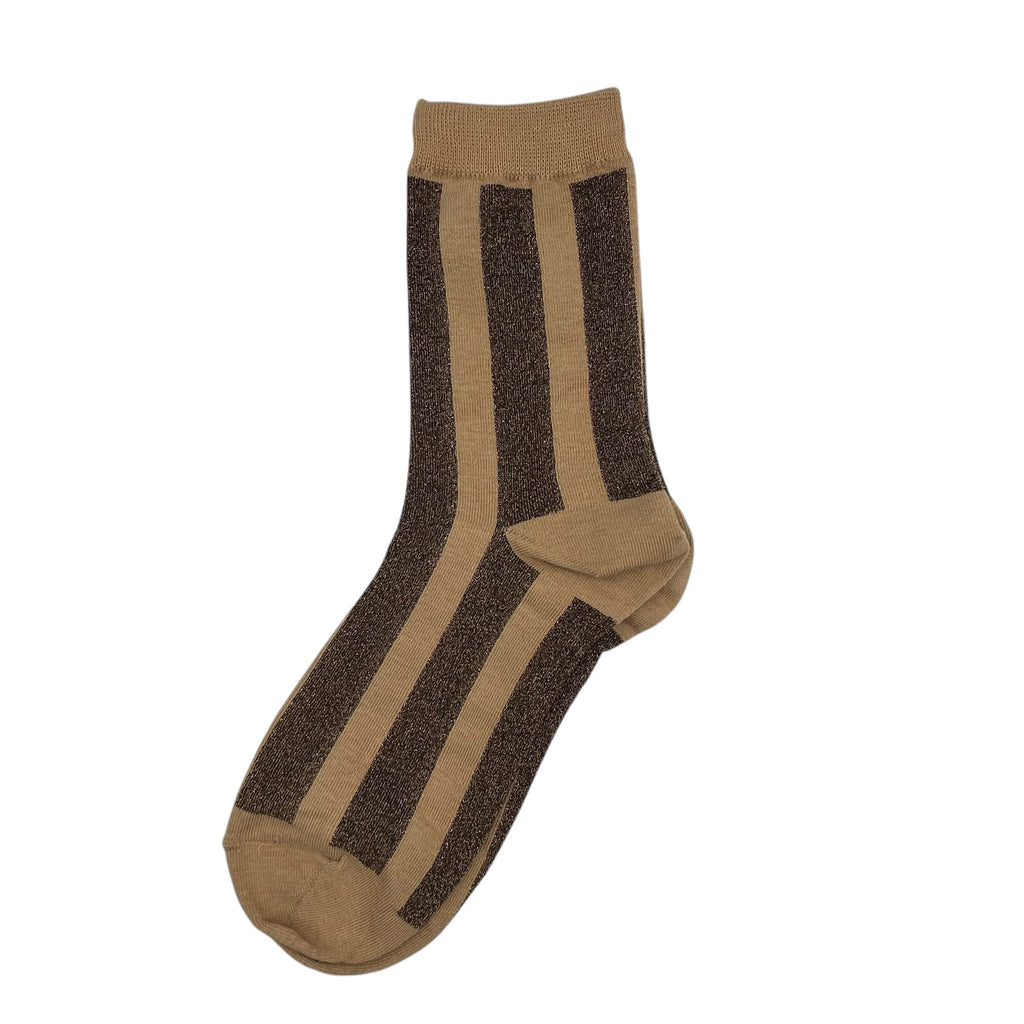 Berlin Sand Striped Sparkly Socks