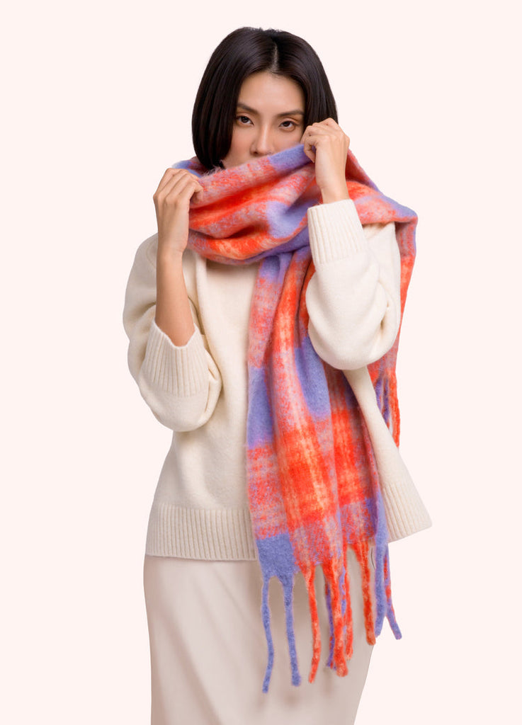 Powder Tangerine Mix Flora Cosy Scarf
