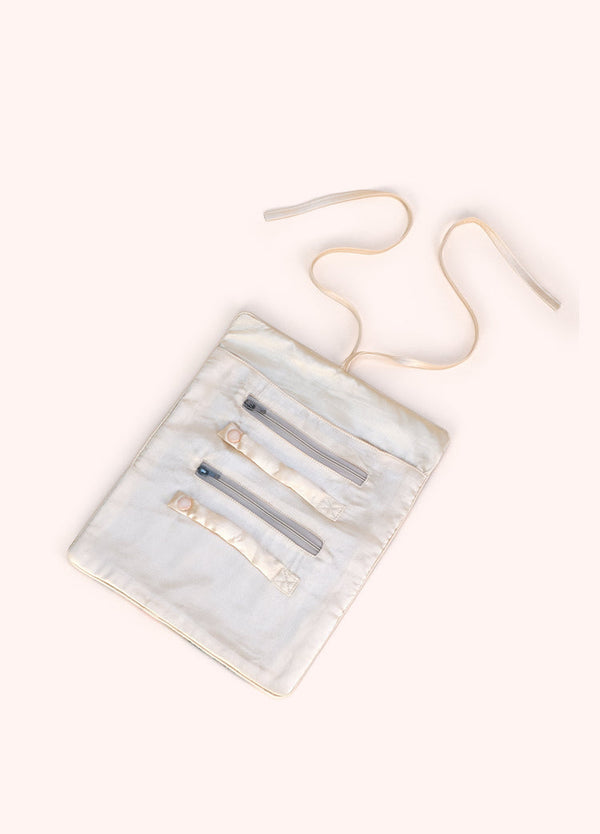Powder Cream Tulip Velvet Jewellery Roll