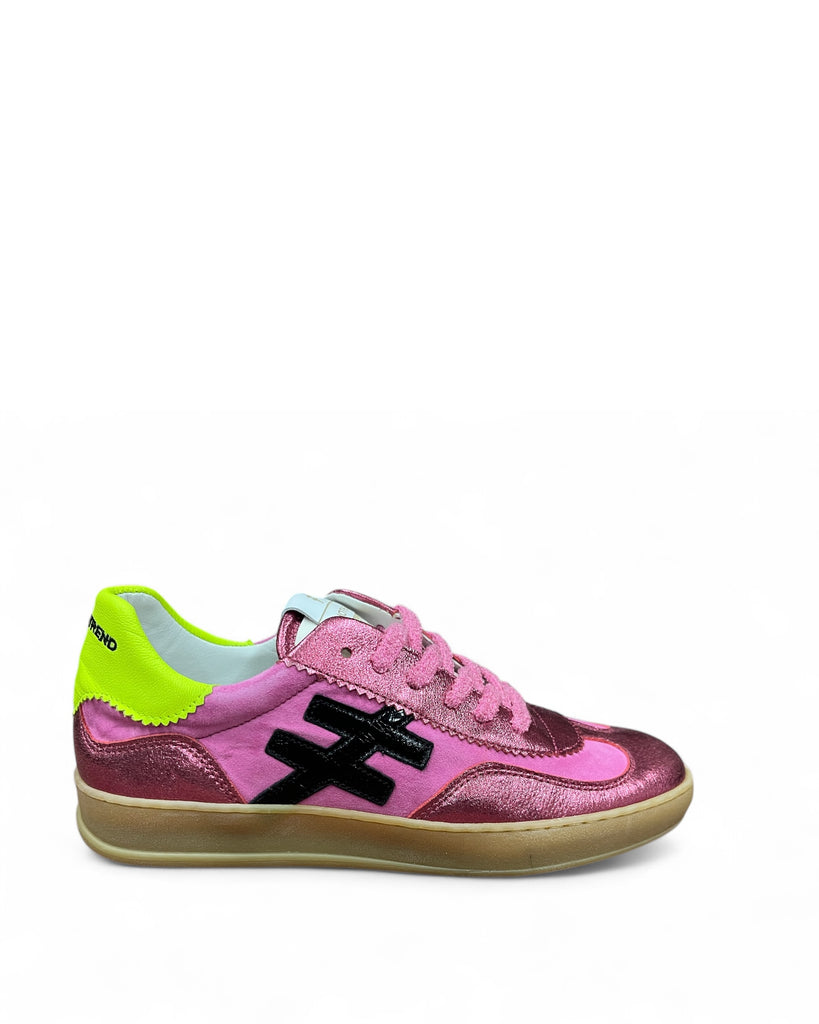 Another Trend Raspberry Black & Lime Gum Sole Trainers