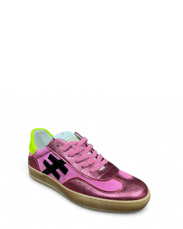 Another Trend Raspberry Black & Lime Gum Sole Trainers