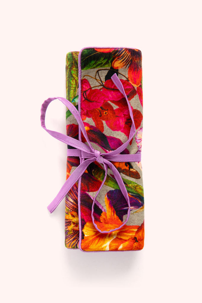 Powder Winter Iris Velvet Jewellery Roll
