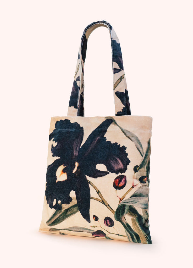 Powder Midnight Orchid Velvet Totebag
