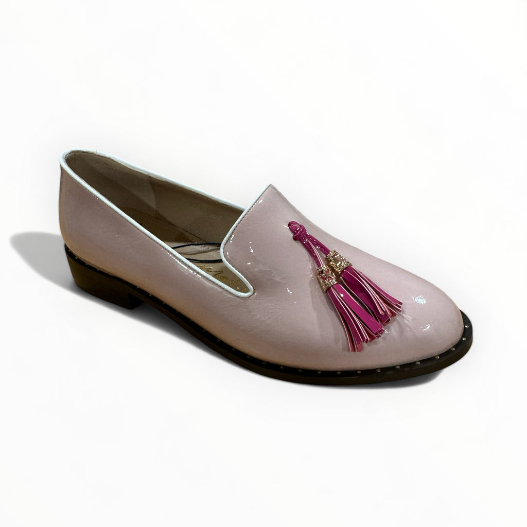 Rosa Brillar Blush Pink Patent Loafer