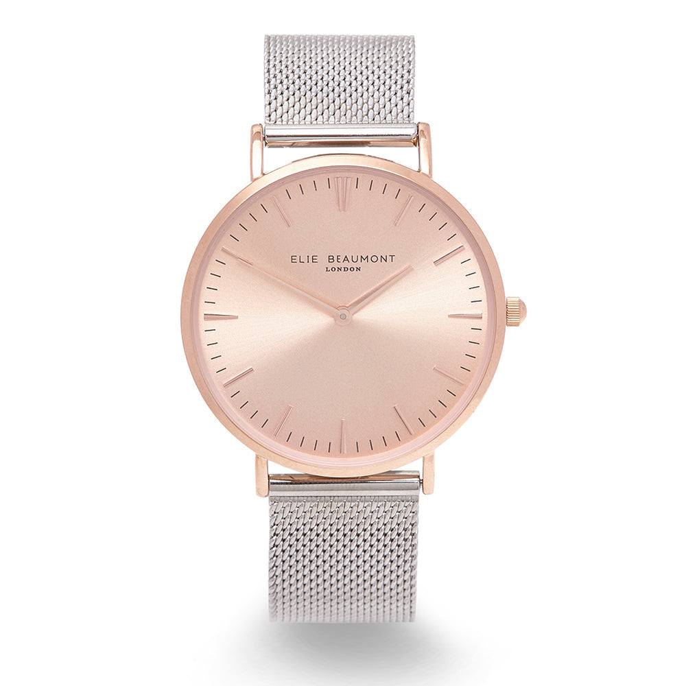 Oxford Large Two Tone Mesh Watch
