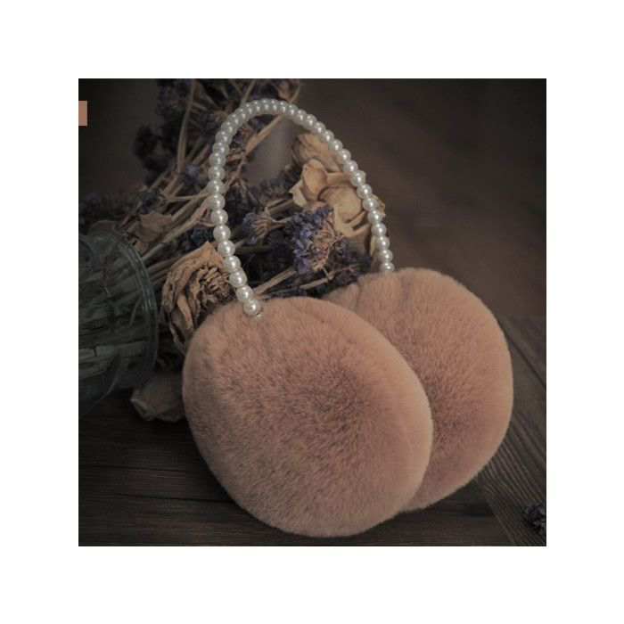 Pearl & Taupe Faux Fur Ear Muffs