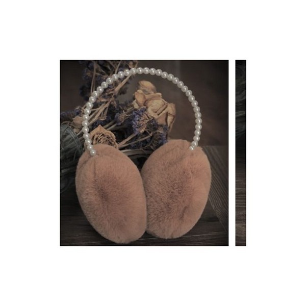 Pearl & Taupe Faux Fur Ear Muffs