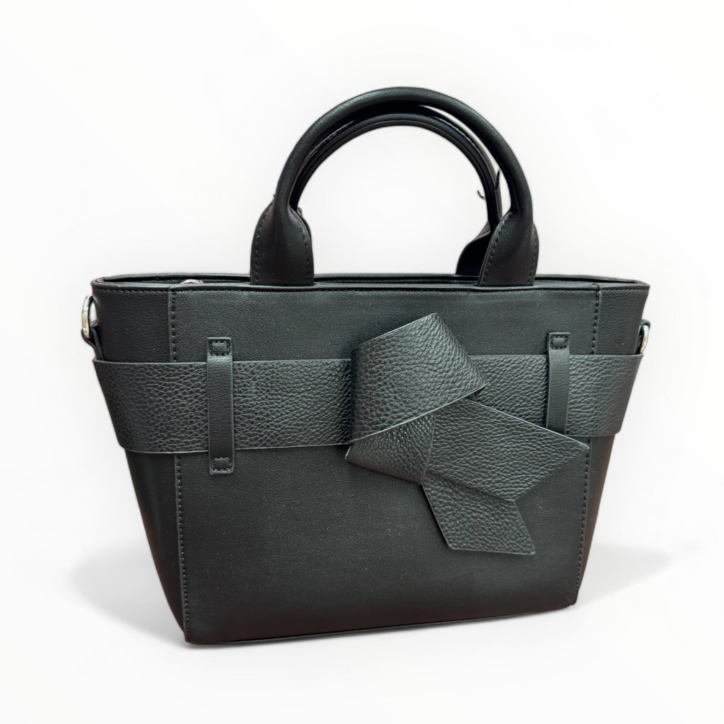 Black Bow Trim Handbag