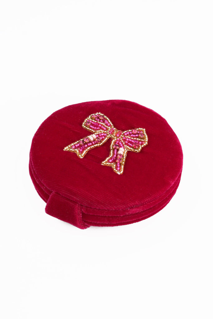 Pink Bow Compact Mirror