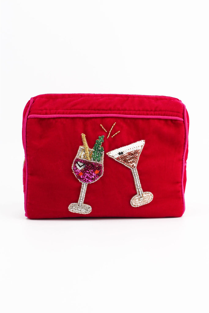 Pink Fizz & Espresso Medium Makeup Bag