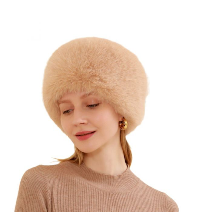 Taupe Faux Fur Cossack Hat
