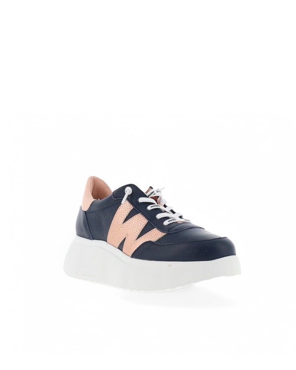 Wonders Navy Trainers with Rose Gold
