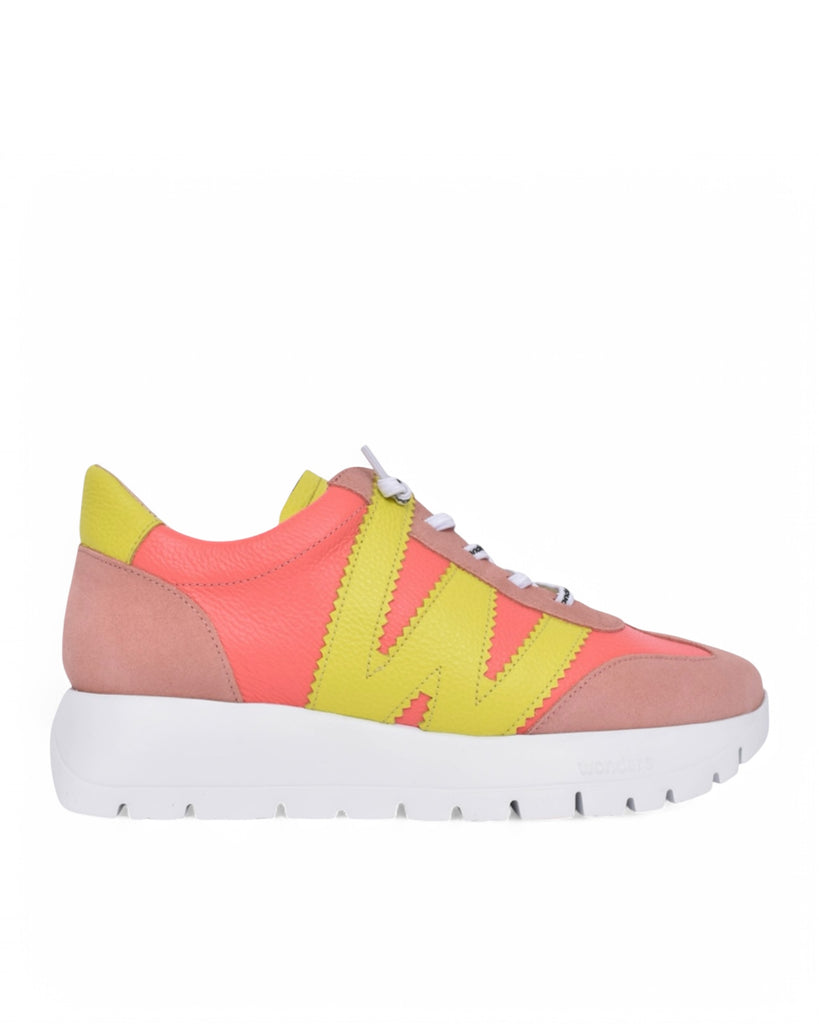Wonders Rose Trainers with Coral & Yellow