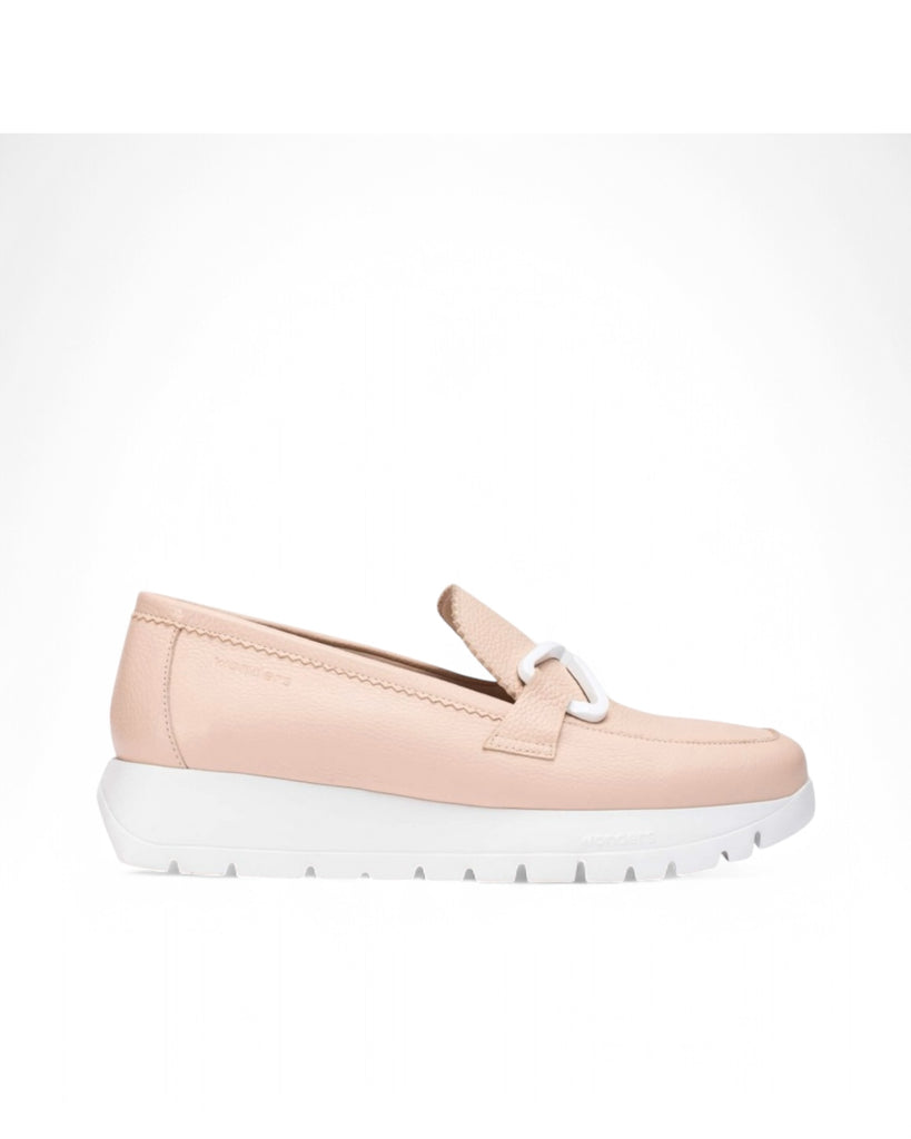 Wonders Pale Pink Leather Loafers