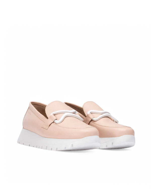 Wonders Pale Pink Leather Loafers