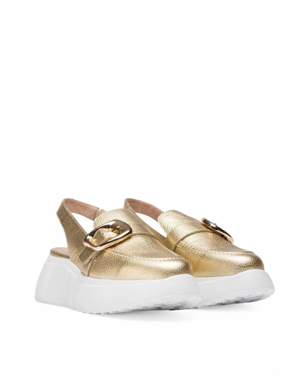 Wonders Metallic Gold Slingback