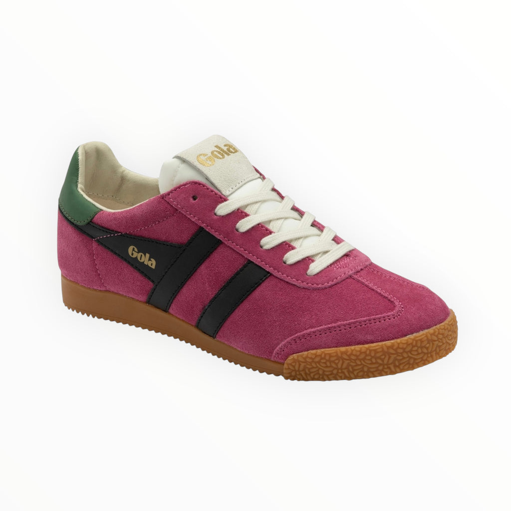 Gola Elan Fuchsia, Black & Evergreen Suede Trainers