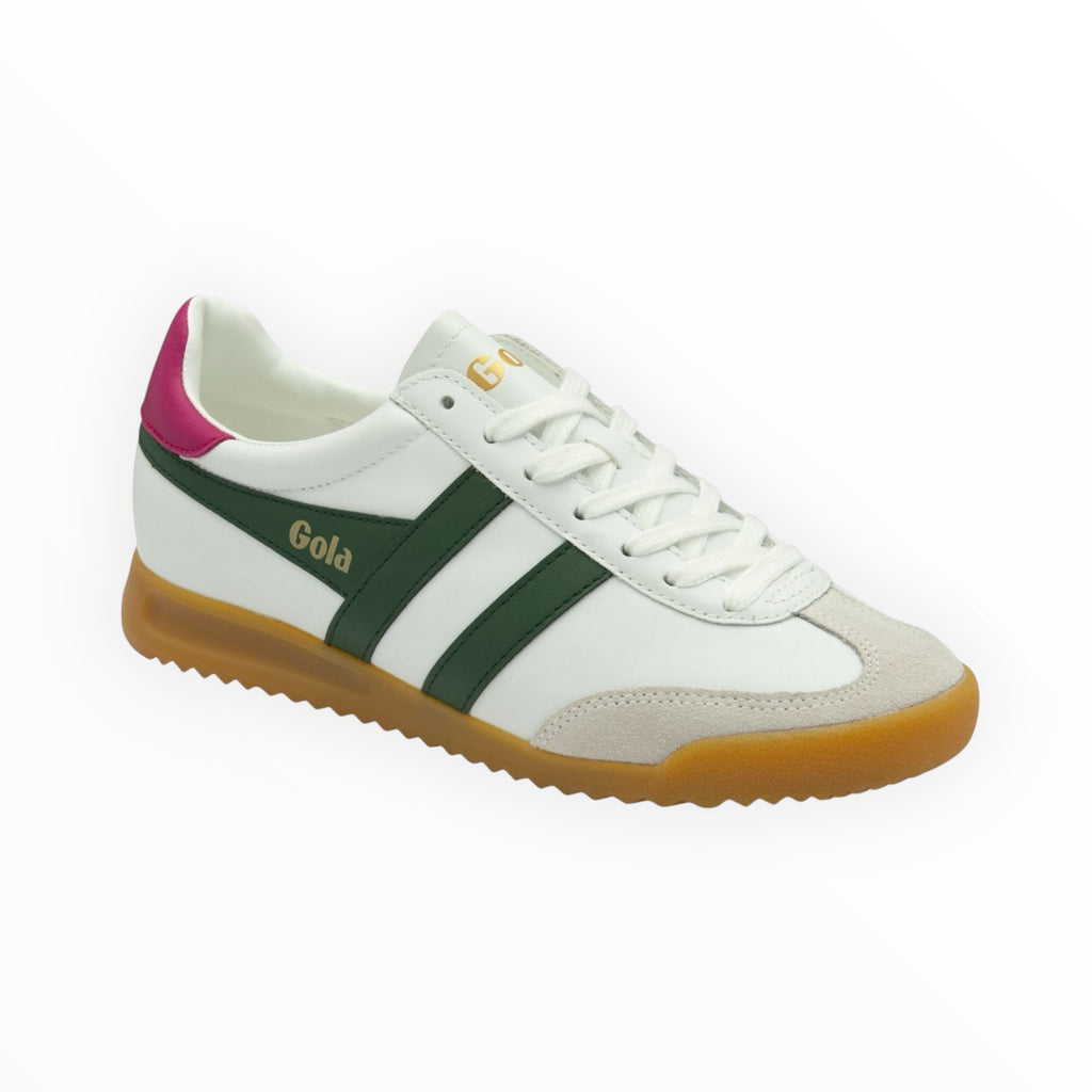 Gola Torpedo White, Evergreen, Fuchsia Suede Trainers