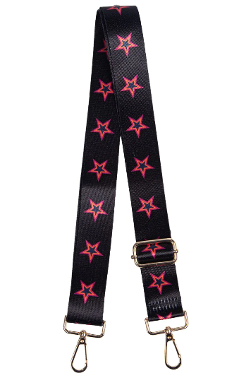 Black & Star Print Bag Strap