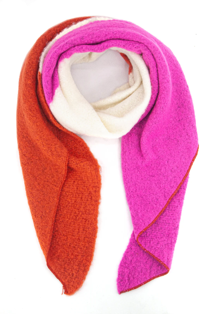Nora Fuchsia & Orange Colour Block Scarf
