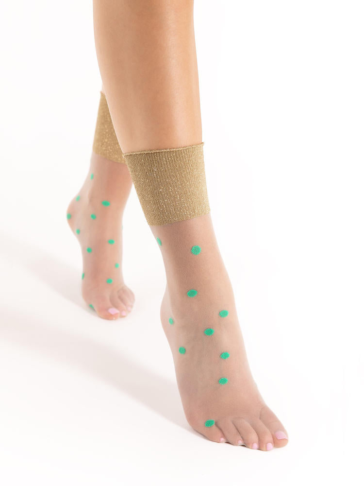 Gold & Green Polka Dot Socks