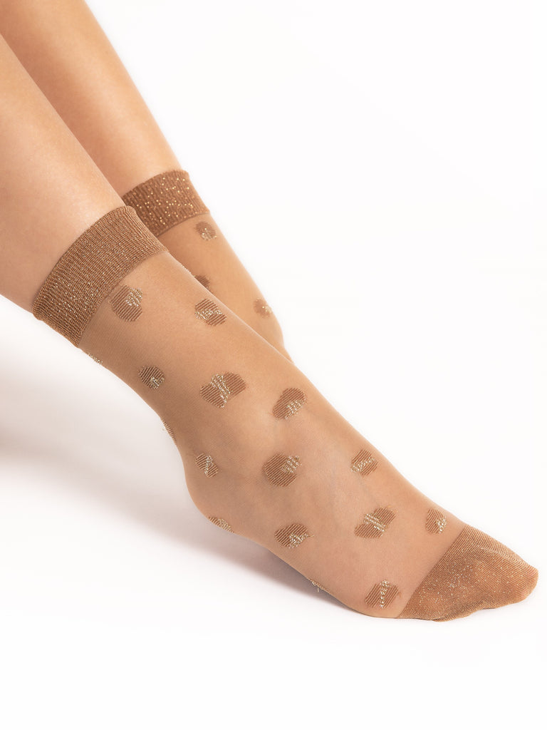 Natural & Metallic Leopard Print Socks