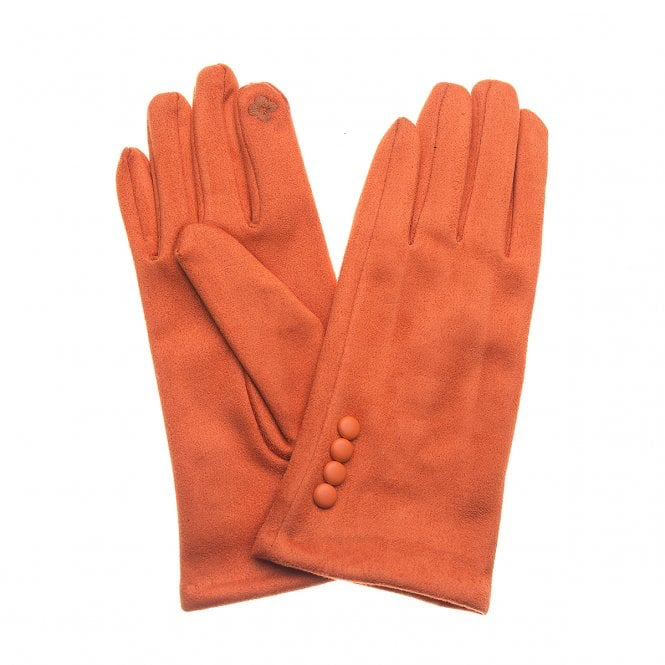 Turmeric Suede Button Detail Gloves