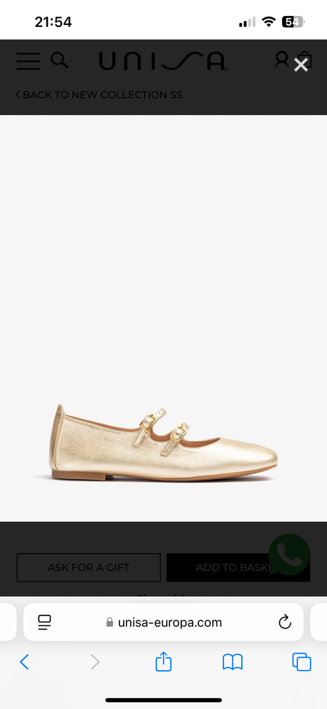 Unisa Berley Gold Ballerina Pump