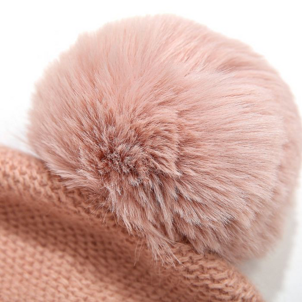 Baby Pink Embellished Pom Pom Hat