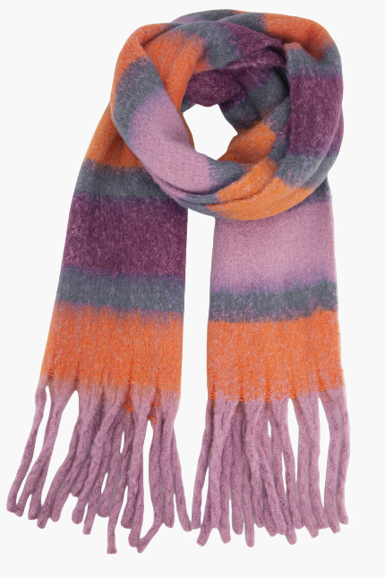 Blair Lilac & Orange Colour Block Heavyweight Scarf