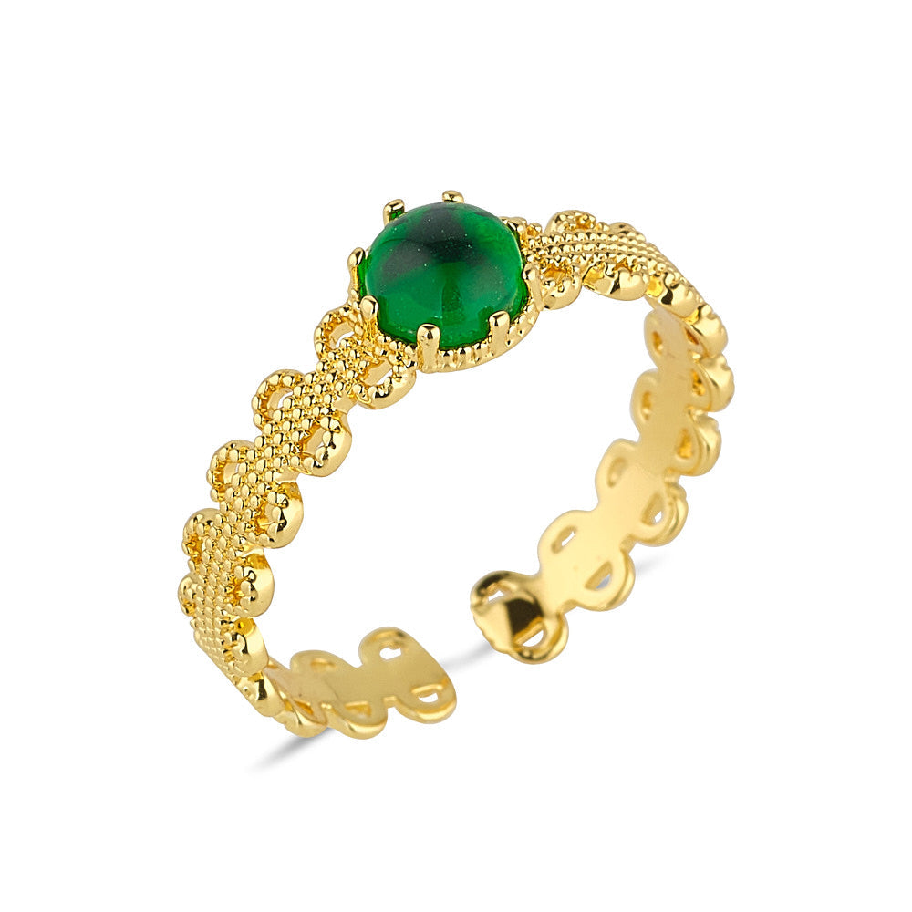 Green & Gold Cat Eye Ring*