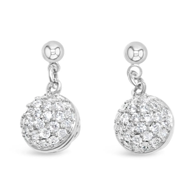 Silver Crystal Drop Earrings*