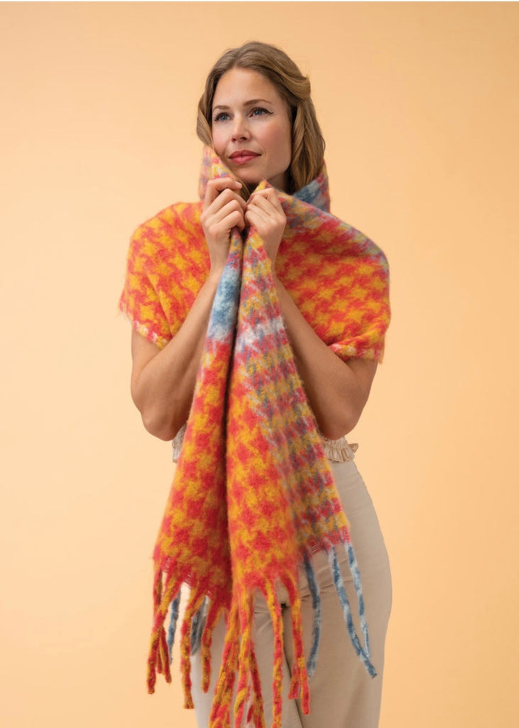 Isobel Tangerine & Denim Cosy Scarf
