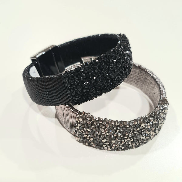 Black Crystal Encrusted Bracelet*