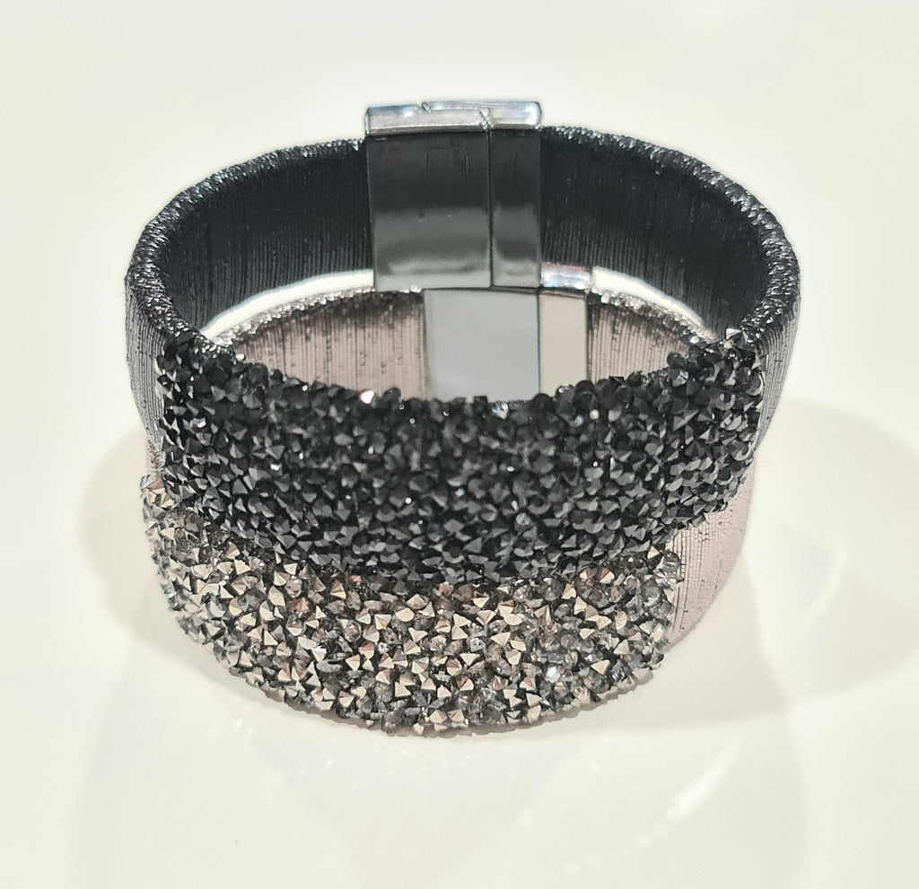 Black Crystal Encrusted Bracelet*