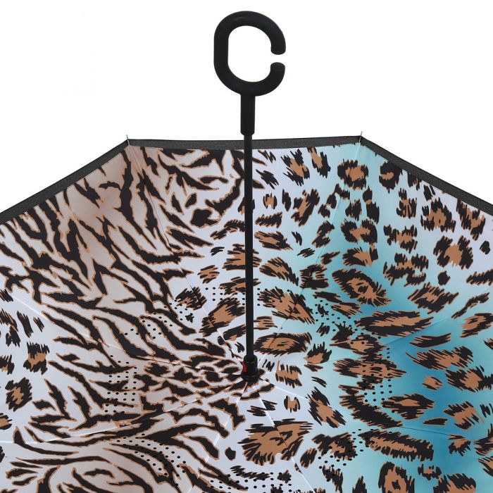 Turquoise Leopard Print Umbrella*