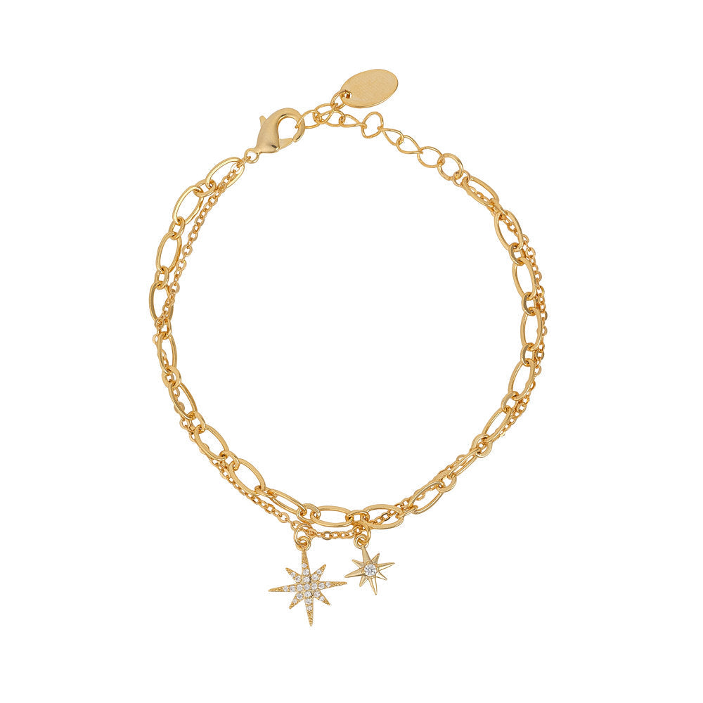 Gold & Star Layered Bracelet
