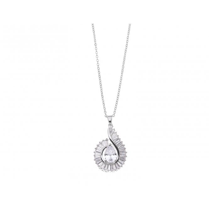 Silver Excrusted Swirl Necklace*