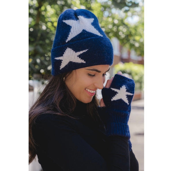 Navy & White Star Hat